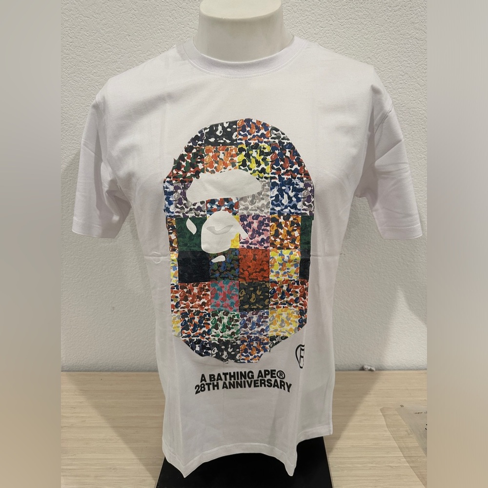 BAPE 28TH ANNIVERSARY TEE WHITE